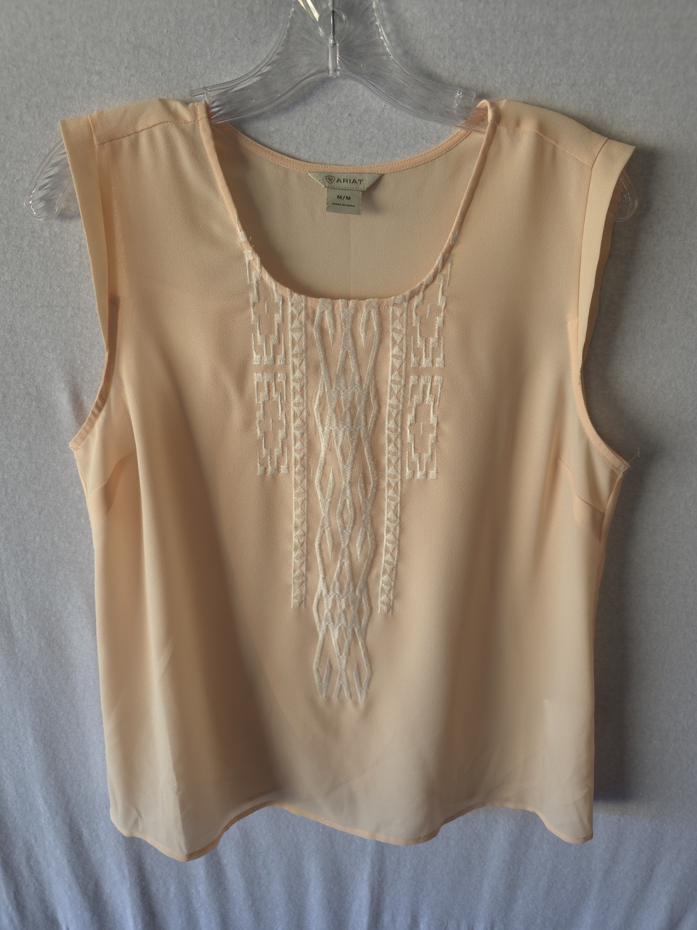 Ariat Peach Embroidered Sleeveless Camisole